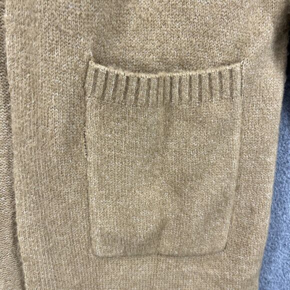 &merci Cardigan women Small Tan Hooded knit open front oversized maxi soft - Picture 8 of 16